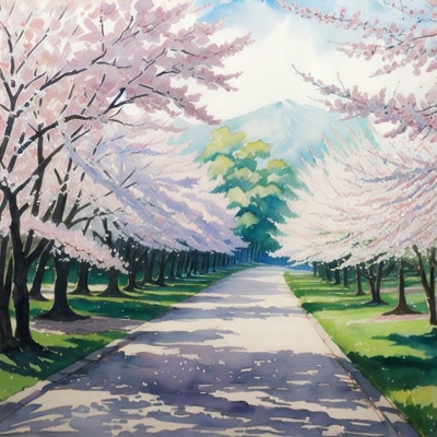 櫻のある風景。
