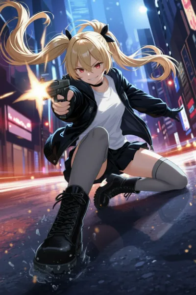 夜の街の追跡者