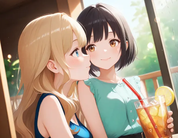 黒髪＆ブロンド・アイスティー