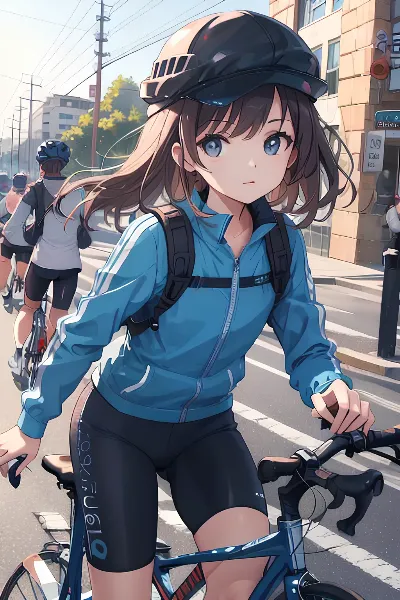 風を切る少女の街角アドベンチャー