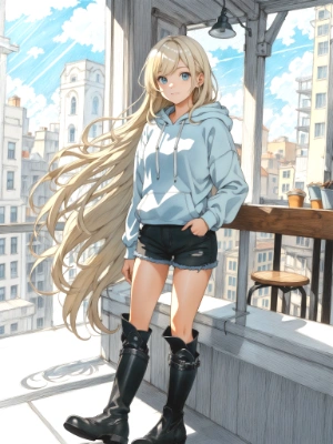 blonde long hair girl