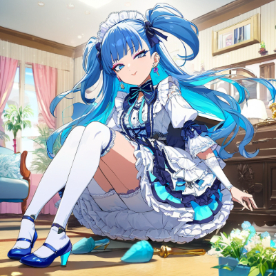 かわいい青髪さん
