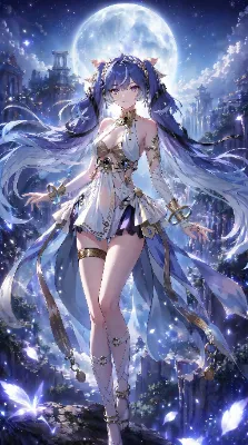 幻想的な満月と崖の上にそびえ立つユーノ🌕