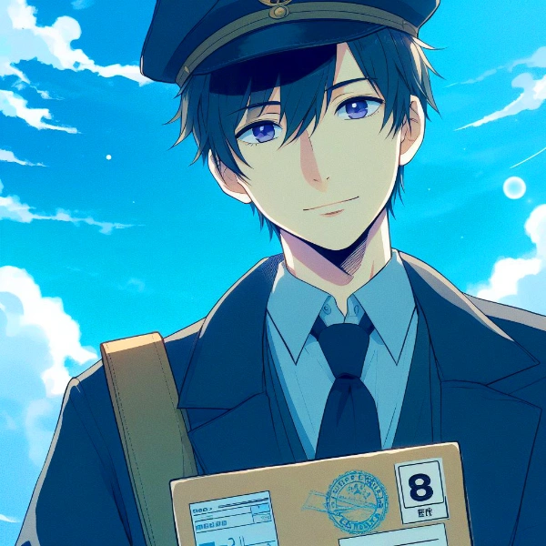 手紙を配達する、郵便配達員な、黒髪短髪男性！！(10枚)その2