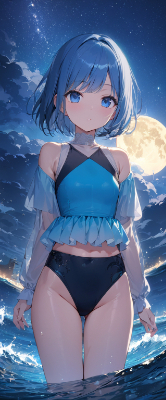月夜の海