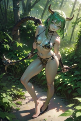 いろんな鬼を生成してみよう（緑鬼娘編）