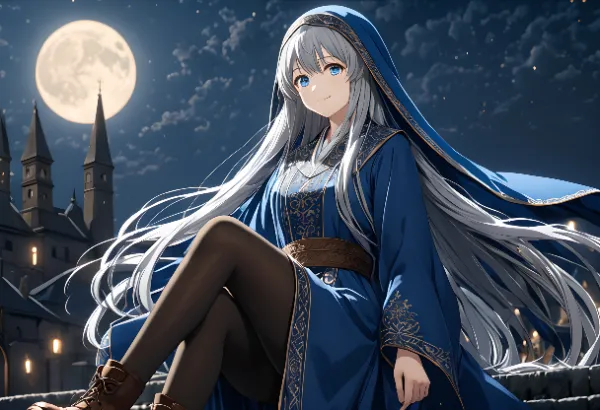 月下の銀髪魔女の囁き