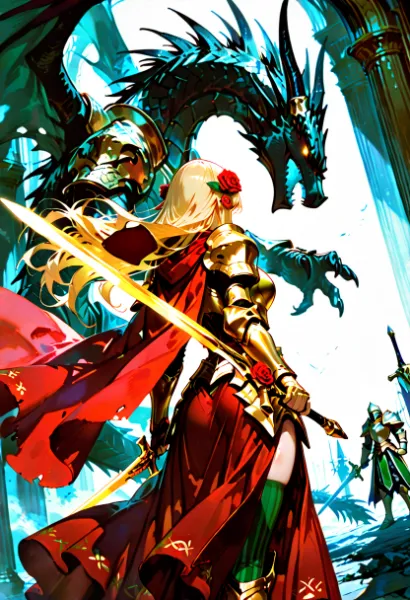 邪竜に挑む金色の姫騎士