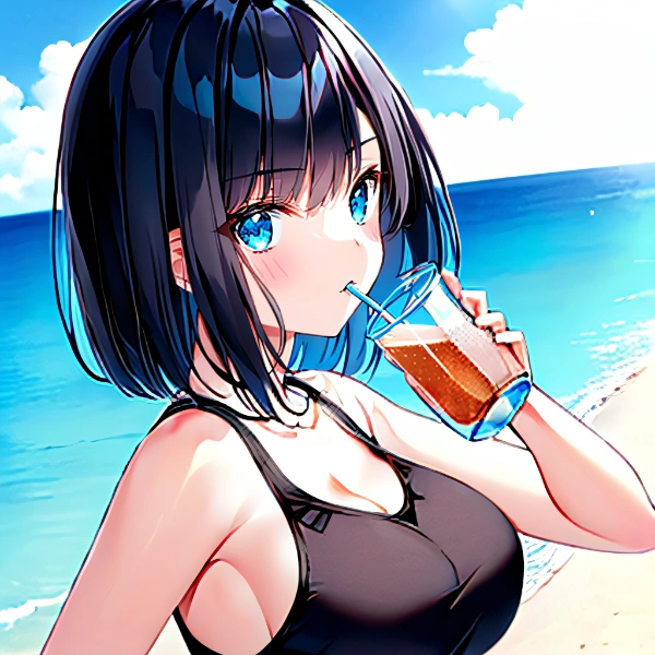 水遊び中の休憩