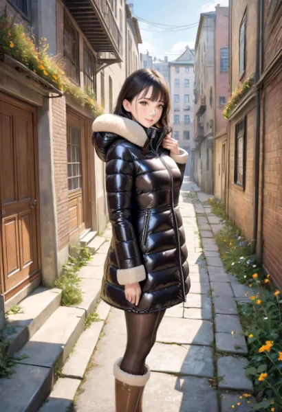 もこもこダウンコート