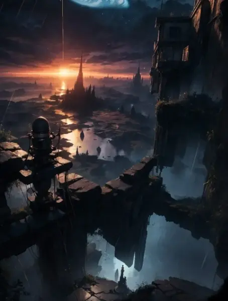 荒廃した惑星に降る雨