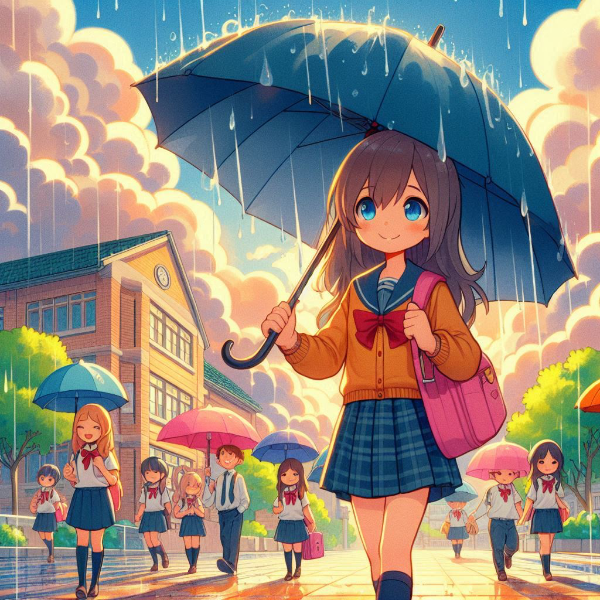 曇りだったので傘持ってきた