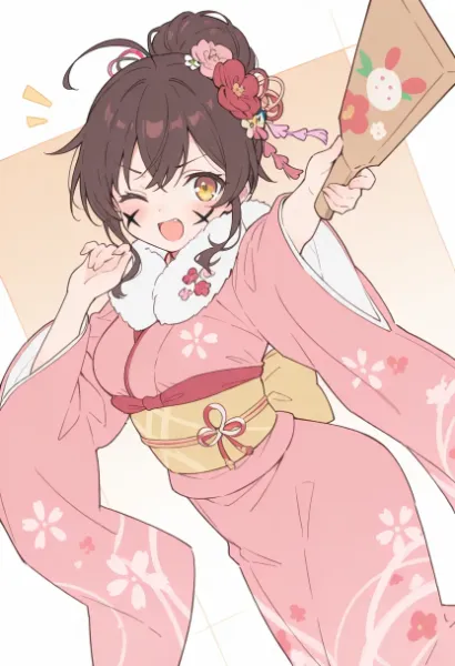 冬祭りの花娘、笑顔の舞