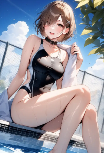 学校プールのプールサイド