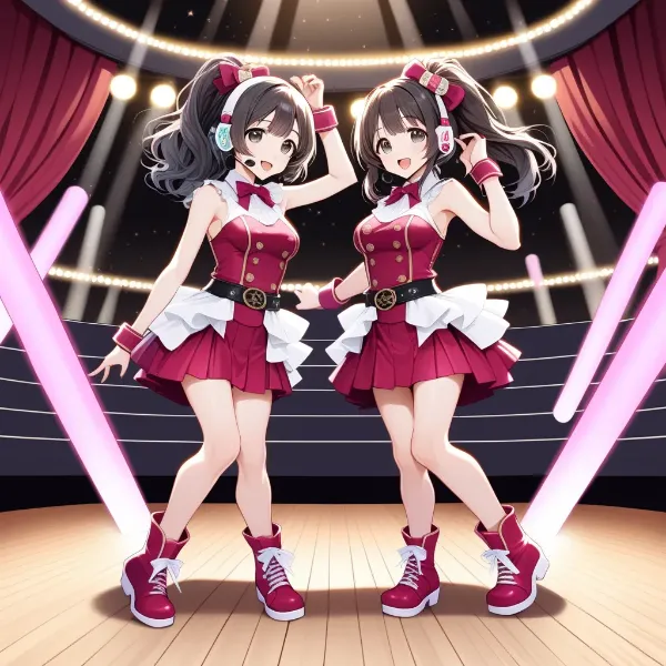 ツインアイドルの輝くステージ