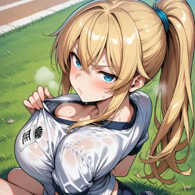 夏の胸チラ