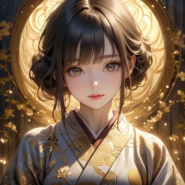 黄金の光に包まれた少女