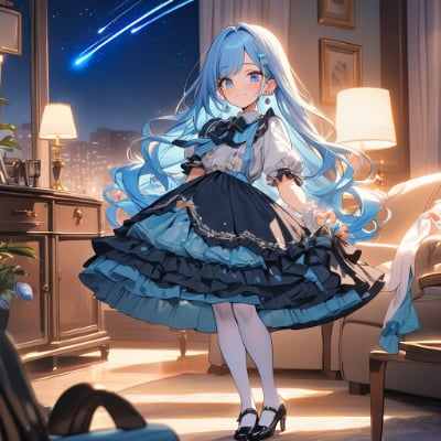 かわいい青髪さん