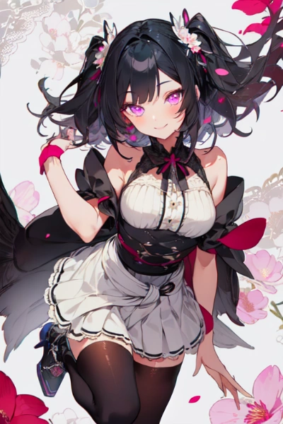 花びらと黒髪セミロング女性など・その２(8枚)