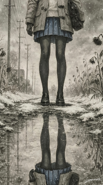 上を向いても、下を向いても冬／スマホ壁紙アーカイブ