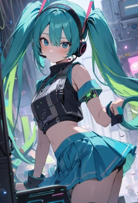 音楽を聴く少女