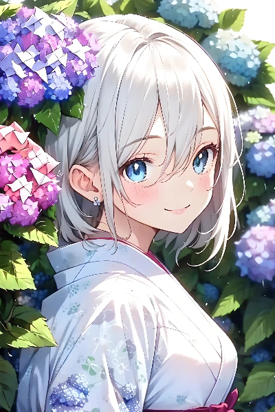 折り紙で作った紫陽花と蛙