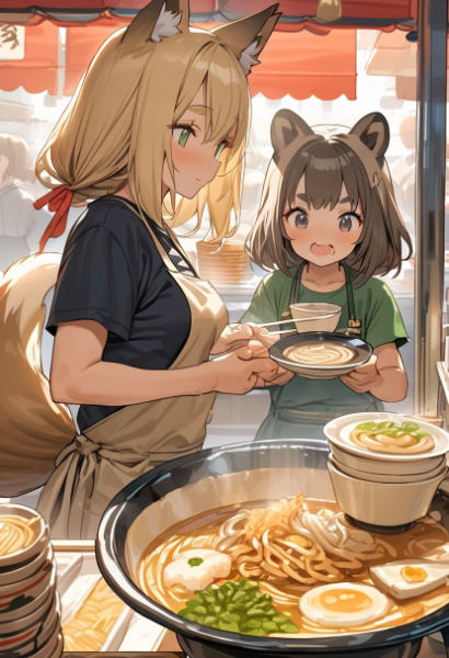 狐と狸のうどん屋