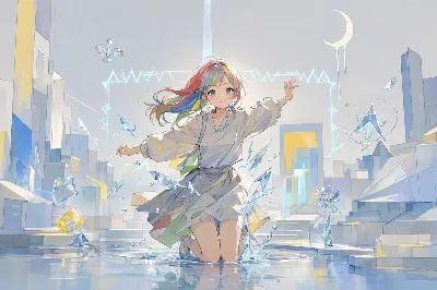 水鏡に舞う虹色の奇跡
