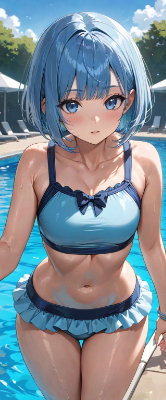 朝のプール