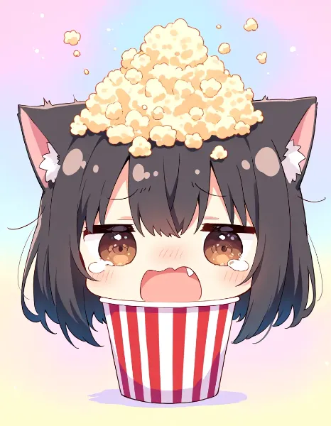 ポップコーンじゃにゃいニャ～(TOT)