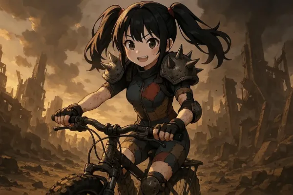 廃墟の風を切る少女の疾走