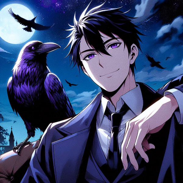 スーツな黒髪短髪男性とカラス★(5枚)