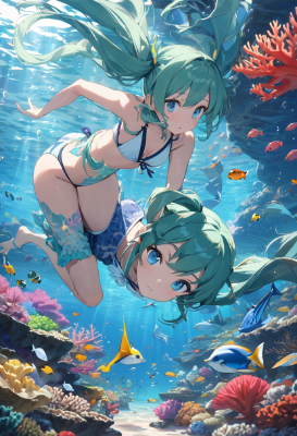 珊瑚礁の可愛い幽霊