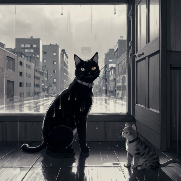 雨の日の猫たち2