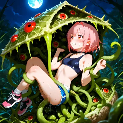 女の子達がおぞましいメロンのモンスターに～畑の様子見に行ってくる～