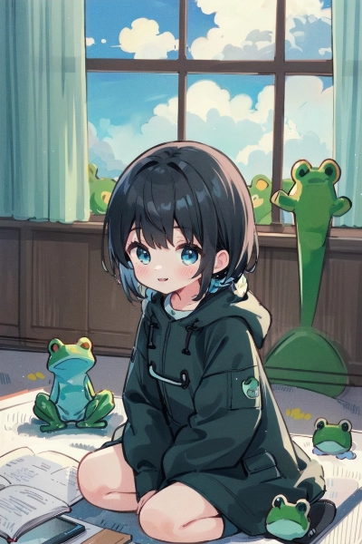 ショタ少年 カエルグッズのある生活