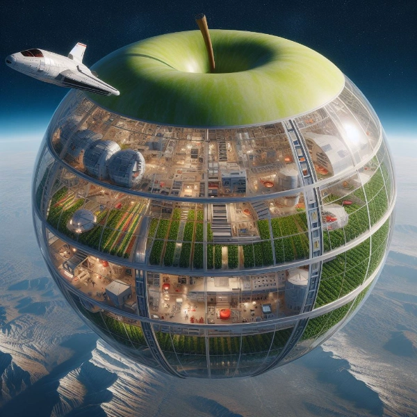 林檎型の住居用スペースコロニー