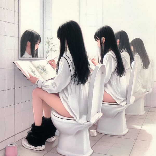 トイレでお絵かき
