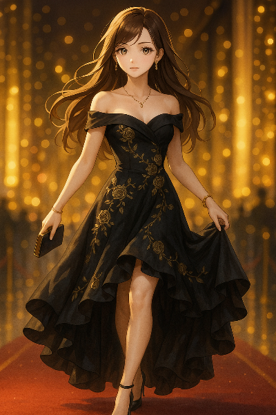 黒い薔薇のドレスに秘めた夜の物語