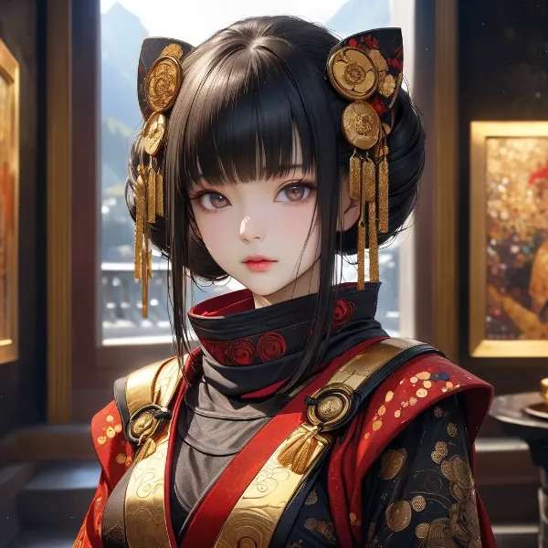 金飾りの黒髪少女