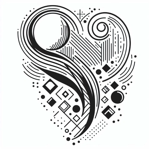 幾何学模様のラインアート