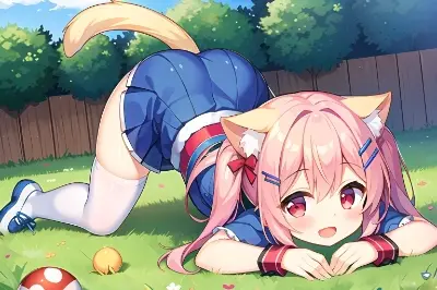 ちょっと前に流行ったポーズのネコミミちゃん