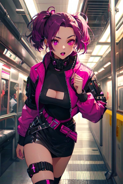 地下鉄とサイバーパンクな女性★(15枚)