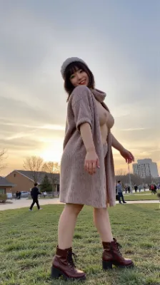 「いっぱい遊んだねーw　そろそろ帰ろっか？」《ワン⋯ワワン！》