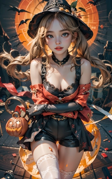 ハロウィンのコスプレ魔女さん(14枚)