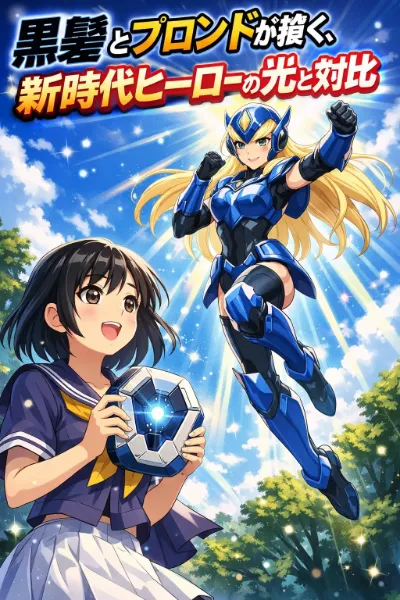 The contrast between the light and the blonde of the new-age hero