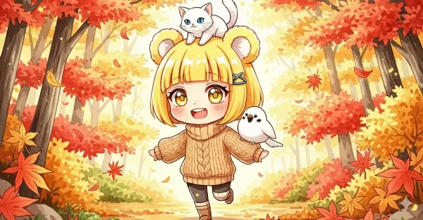 🧸『秋の森を歩けば』の巻き🐱🕊🍂