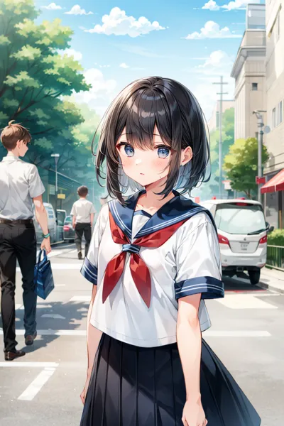 制服姿の男の子