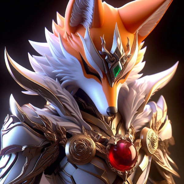 伏し目になっているお稲荷さん