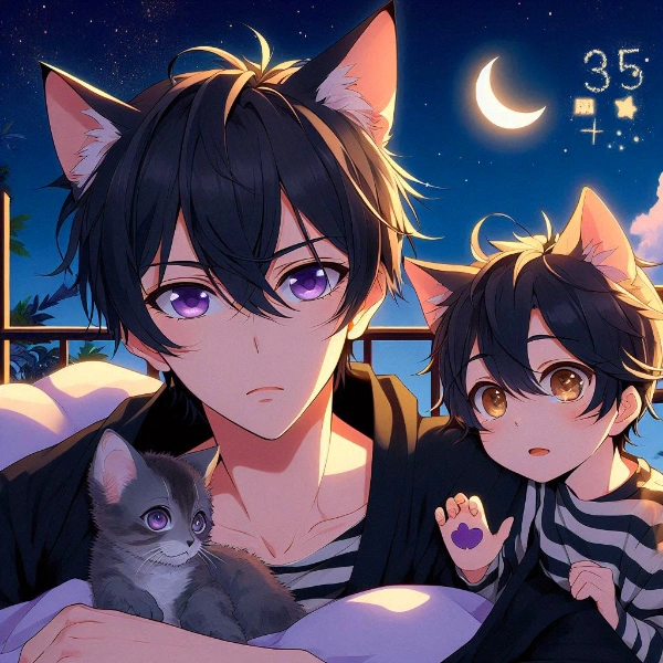 子猫と、黒髪短髪男性★その3(20枚)